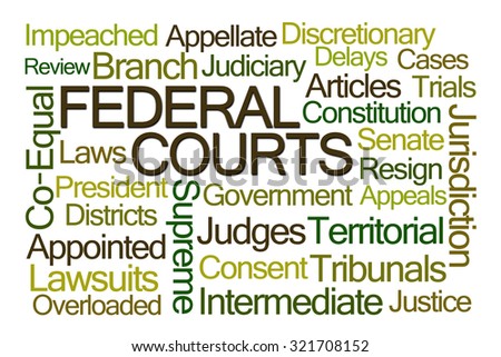 Federal Courts Word Cloud on White Background