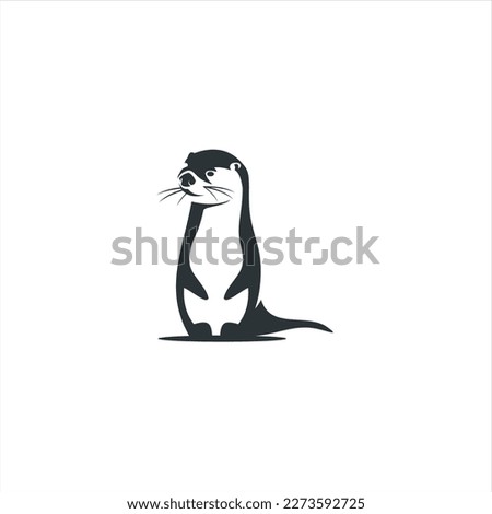 otter logo is shaped with lines forming a stylized otter  from profile view in a black color, creating a stylized black otter logo.