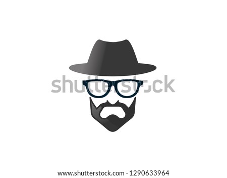 bowler hat and glasses with beard, Melone und Brille mit Bart