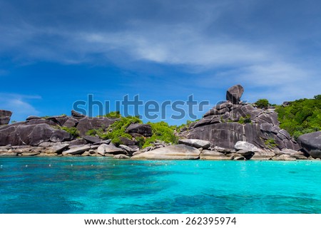 Beautiful sea and blue sky at Similan island, Andaman sea, Thailand