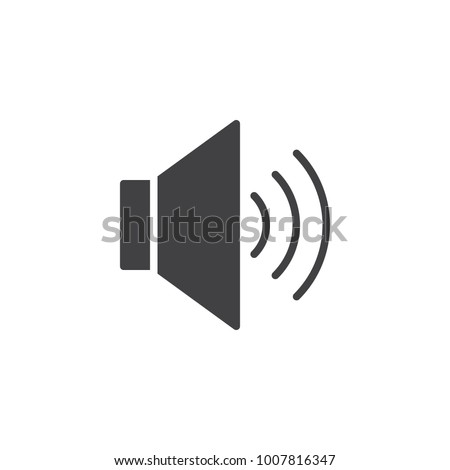 Volume up sound icon vector, filled flat sign, solid pictogram isolated on white. Megaphone speaker symbol, logo illustration.