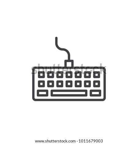 Computer keyboard line icon, outline vector sign, linear style pictogram isolated on white. Keypad symbol, logo illustration. Editable stroke