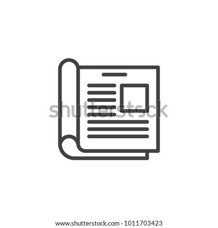 News, Open magazine line icon, outline vector sign, linear style pictogram isolated on white. Journal, newspaper symbol, logo illustration. Editable stroke