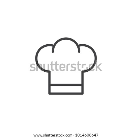 Chef hat line icon, outline vector sign, linear style pictogram isolated on white. Cuisine symbol, logo illustration. Editable stroke