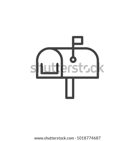 Mailbox line icon, outline vector sign, linear style pictogram isolated on white. Mail box symbol, logo illustration. Editable stroke