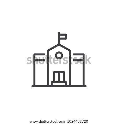 School building outline icon. linear style sign for mobile concept and web design. Education simple line vector icon. Symbol, logo illustration. Pixel perfect vector graphics