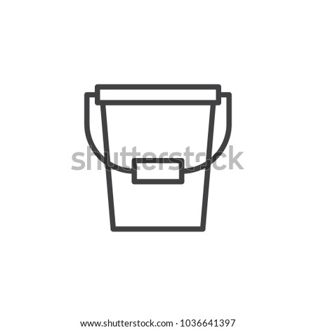 Bucket outline icon. linear style sign for mobile concept and web design. Pail simple line vector icon. Symbol, logo illustration. Pixel perfect vector graphics