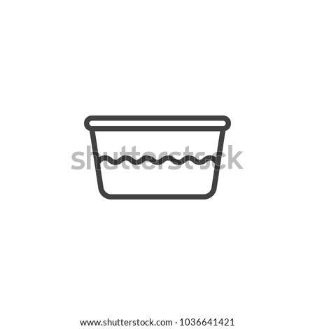 Water basin outline icon. linear style sign for mobile concept and web design. Bath simple line vector icon. Symbol, logo illustration. Pixel perfect vector graphics