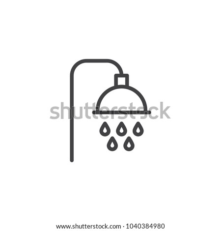 Shower outline icon. linear style sign for mobile concept and web design. Showerheads simple line vector icon. Symbol, logo illustration. Pixel perfect vector graphics