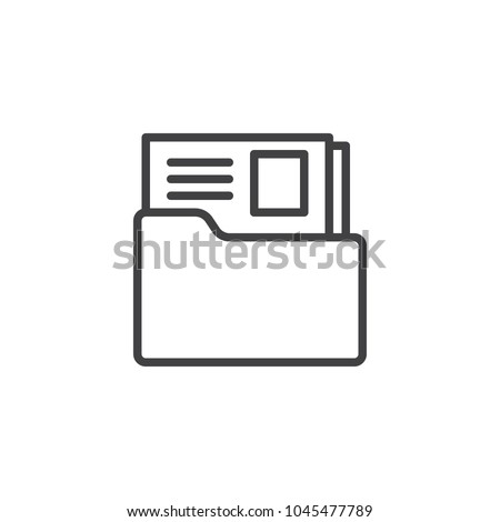 Dossier folder outline icon. linear style sign for mobile concept and web design. The secret files simple line vector icon. Symbol, logo illustration. Pixel perfect vector graphics