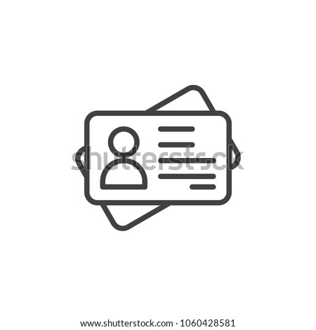 Id card outline icon. linear style sign for mobile concept and web design. Identification card simple line vector icon. Symbol, logo illustration. Pixel perfect vector graphics Stock fotó © 