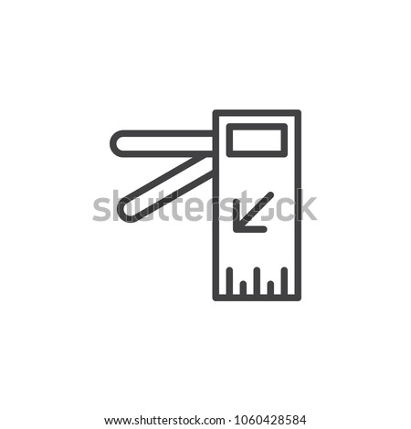Access door outline icon. linear style sign for mobile concept and web design. Turnstile Gate line vector icon. Symbol, logo illustration. Pixel perfect vector graphics