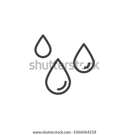 Water Drop outline icon. linear style sign for mobile concept and web design. Rain drops simple line vector icon.  symbol, logo illustration. Pixel perfect vector graphics