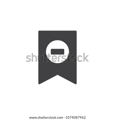 Remove bookmark vector icon. filled flat sign for mobile concept and web design. Bookmark with minus simple solid icon. Symbol, logo illustration. Pixel perfect vector graphics