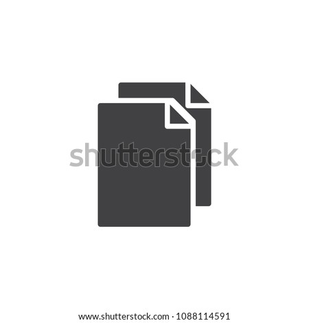 File documents vector icon. filled flat sign for mobile concept and web design. Copy documents solid icon. Symbol, logo illustration. Pixel perfect vector graphics