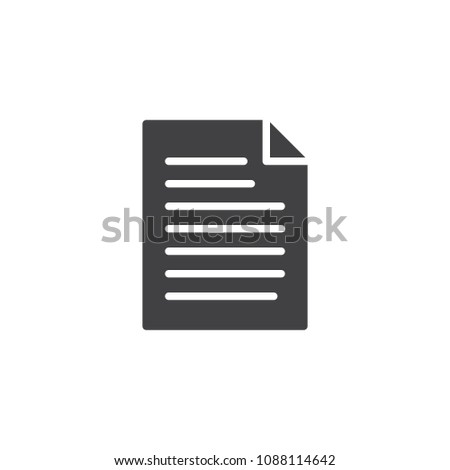 Document file vector icon. filled flat sign for mobile concept and web design. Paper doc simple solid icon. Symbol, logo illustration. Pixel perfect vector graphics