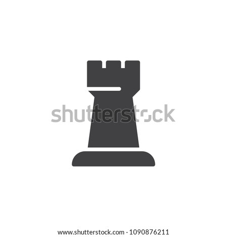 Chess rook vector icon. filled flat sign for mobile concept and web design. Chess piece simple solid icon. Symbol, logo illustration. Pixel perfect vector graphics
