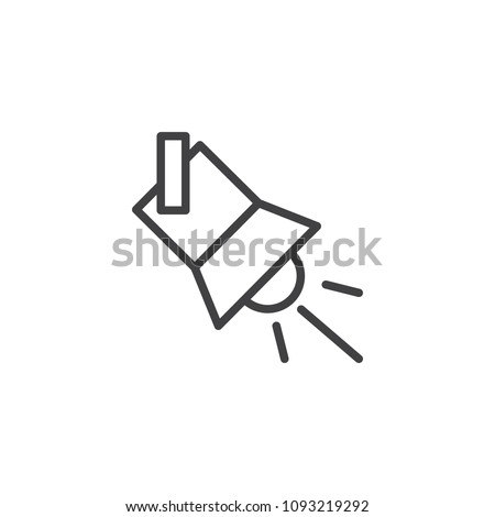 Searchlight outline icon. linear style sign for mobile concept and web design. Spotlight simple line vector icon. Symbol, logo illustration. Pixel perfect vector graphics