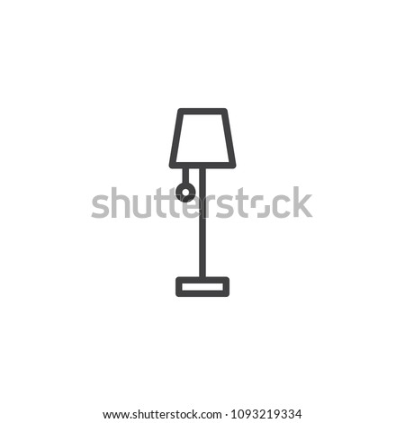 Floor lamp outline icon. linear style sign for mobile concept and web design. Night lamp simple line vector icon. Symbol, logo illustration. Pixel perfect vector graphics