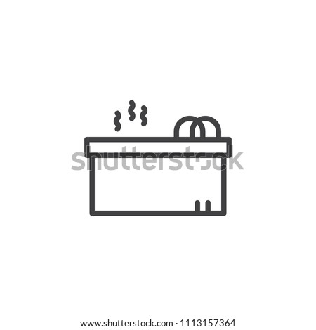 Hot jacuzzi tub outline icon. linear style sign for mobile concept and web design. Jacuzzi spa simple line vector icon. Symbol, logo illustration. Pixel perfect vector graphics