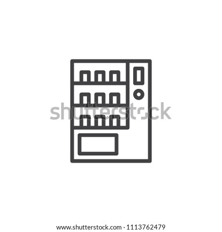 Vending machine outline icon. linear style sign for mobile concept and web design. Waiting room service simple line vector icon. Symbol, logo illustration. Pixel perfect vector graphics