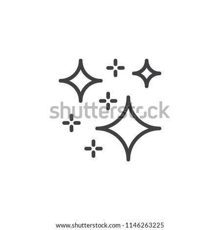 Magic stars outline icon. linear style sign for mobile concept and web design. Bright stars simple line vector icon. Symbol, logo illustration. Pixel perfect vector graphics
