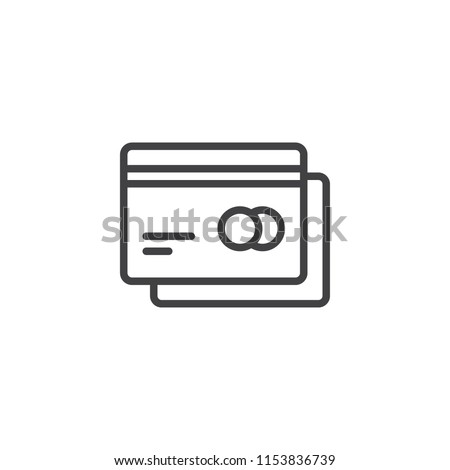 Credit card outline icon. linear style sign for mobile concept and web design. Payment card simple line vector icon. Bank cards symbol, logo illustration. Pixel perfect vector graphics