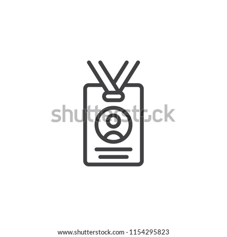 Press card outline icon. linear style sign for mobile concept and web design. Id card badge simple line vector icon. Symbol, logo illustration. Pixel perfect vector graphics Foto d'archivio © 