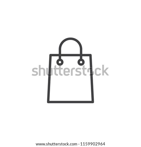 Shopping bag outline icon. linear style sign for mobile concept and web design. Paper bag simple line vector icon. Symbol, logo illustration. Pixel perfect vector graphics