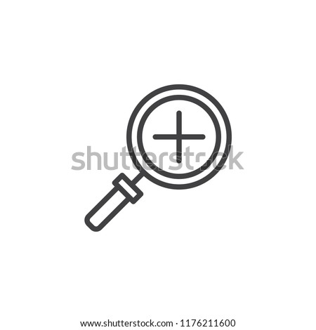 Zoom In outline icon. linear style sign for mobile concept and web design. magnifying glass with plus simple line vector icon. Symbol, logo illustration. Pixel perfect vector graphics