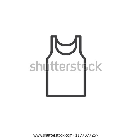Sleeveless shirt outline icon. linear style sign for mobile concept and web design. Tank top simple line vector icon. Symbol, logo illustration. Pixel perfect vector graphics