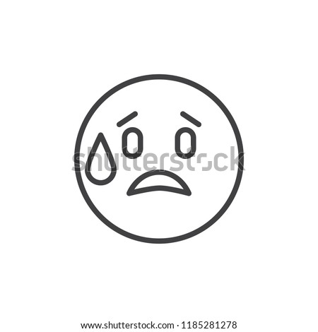 Embarrassed emoticon outline icon. linear style sign for mobile concept and web design. Worried emoji simple line vector icon. Symbol, logo illustration. Pixel perfect vector graphics