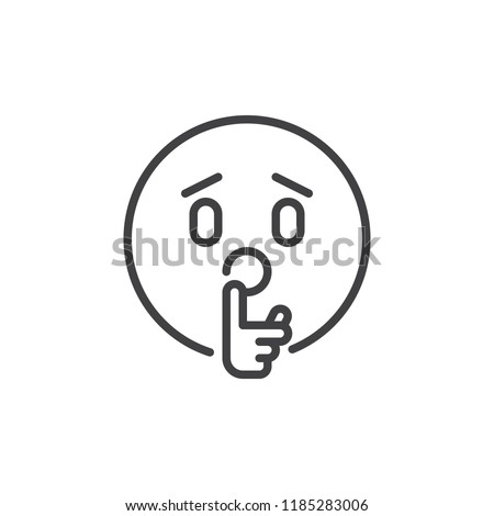 Emoticon making silence outline icon. linear style sign for mobile concept and web design. Stop talking emoji simple line vector icon. Symbol, logo illustration. Pixel perfect vector graphics