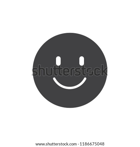 Happy face emoji vector icon. filled flat sign for mobile concept and web design. Smile emoticon simple solid icon. Symbol, logo illustration. Pixel perfect vector graphics