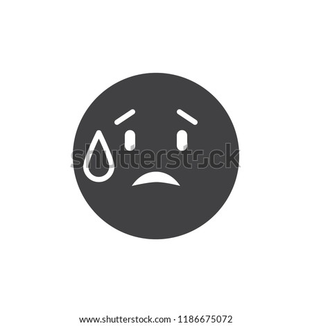 Embarrassed emoticon vector icon. filled flat sign for mobile concept and web design. Worried emoji simple solid icon. Symbol, logo illustration. Pixel perfect vector graphics