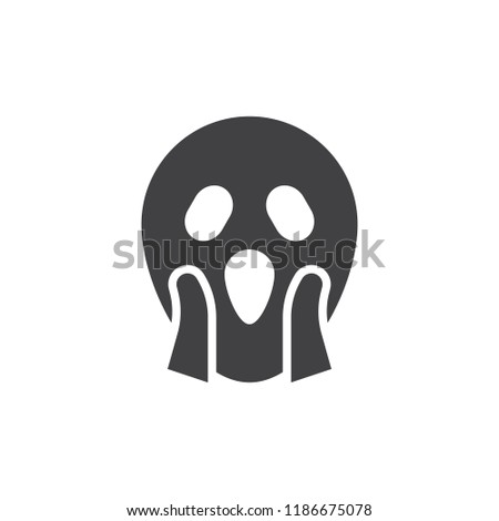 Shocked face emoji vector icon. filled flat sign for mobile concept and web design. Panic emoticon simple solid icon. Symbol, logo illustration. Pixel perfect vector graphics