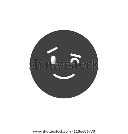 Winking emoticon vector icon. filled flat sign for mobile concept and web design. Winking Face Emoji simple solid icon. Symbol, logo illustration. Pixel perfect vector graphics