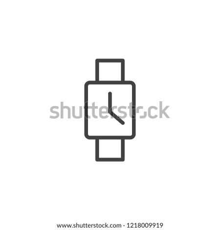 Square wristwatch outline icon. linear style sign for mobile concept and web design. Hand watch simple line vector icon. Symbol, logo illustration. Pixel perfect vector graphics
