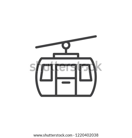 Cable car outline icon. linear style sign for mobile concept and web design. Funicular simple line vector icon. Gondola symbol, logo illustration. Pixel perfect vector graphics