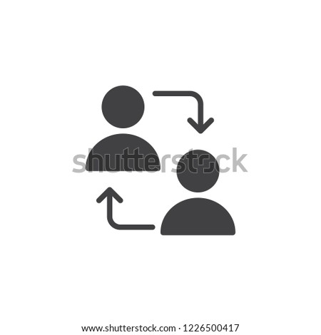 User switch vector icon. filled flat sign for mobile concept and web design. People with exchange arrows simple solid icon. Symbol, logo illustration. Pixel perfect vector graphics