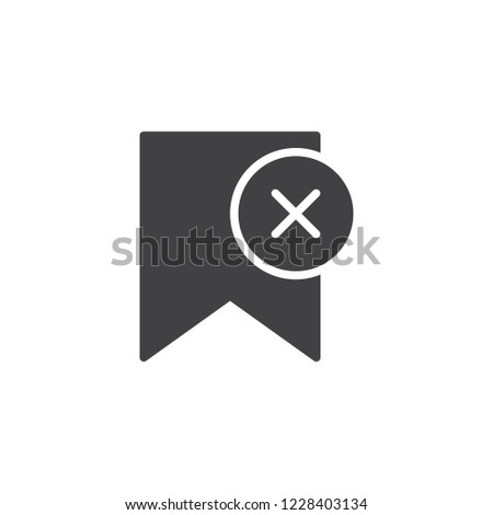Bookmark cancel vector icon. filled flat sign for mobile concept and web design. Bookmark with cross simple solid icon. Symbol, logo illustration. Pixel perfect vector graphics