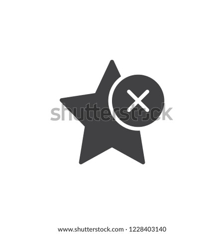 Star bookmark delete vector icon. filled flat sign for mobile concept and web design. Favorite star and cross simple solid icon. Symbol, logo illustration. Pixel perfect vector graphics