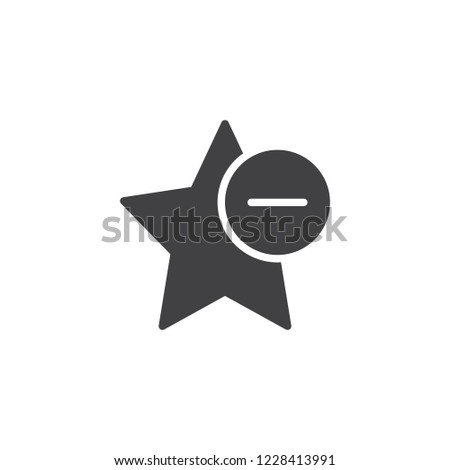 Delete star bookmark vector icon. filled flat sign for mobile concept and web design. Favorite bookmark minus simple solid icon. Symbol, logo illustration. Pixel perfect vector graphics