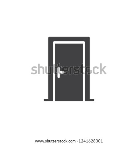 Door front vector icon. filled flat sign for mobile concept and web design. office door simple solid icon. Symbol, logo illustration. Pixel perfect vector graphics