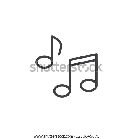 Music note outline icon. linear style sign for mobile concept and web design. Musical notes simple line vector icon. Symbol, logo illustration. Pixel perfect vector graphics