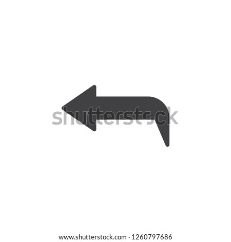 Reply arrow vector icon. filled flat sign for mobile concept and web design. Back, left arrow simple solid icon. Symbol, logo illustration. Pixel perfect vector graphics