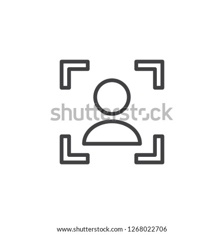 Portrait mode outline icon. linear style sign for mobile concept and web design. Portrait photo camera focus simple line vector icon. Symbol, logo illustration. Pixel perfect vector graphics