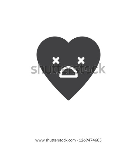 Dizzy Face emoticon vector icon. filled flat sign for mobile concept and web design. dizzy heart face character emoji solid icon. Symbol, logo illustration. Pixel perfect vector graphics