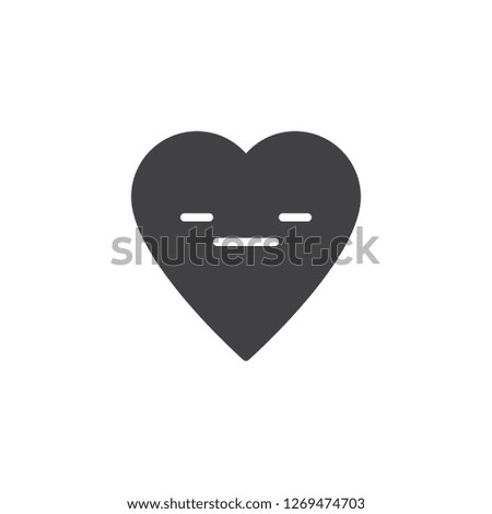 Expressionless Face emoticon vector icon. filled flat sign for mobile concept and web design. Cute heart face character emoji solid icon. Symbol, logo illustration. Pixel perfect vector graphics