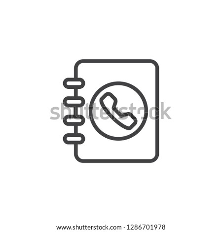 Contact book line icon. linear style sign for mobile concept and web design. Phonebook outline vector icon. Symbol, logo illustration. Pixel perfect vector graphics
